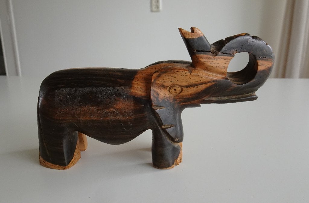 Vintage Beeld Olifant van Mahoniehout, Ophalen