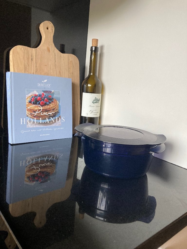 Tupperware magnetron schaal, Gebruikt, Schaal, Blauw, Ophalen of Verzenden