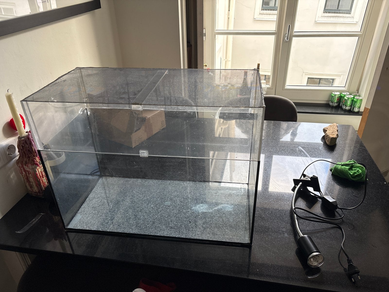 Terrarium bak met warmtelamp (50 watt), Dieren en Toebehoren, Ophalen, Terrarium of Paludarium