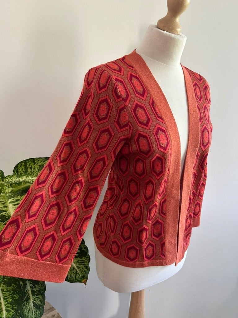 King Louie maat L Kimono vest glitter 3355, Maat 42/44 (L), Oranje, Ophalen of Verzenden, Zo goed als nieuw