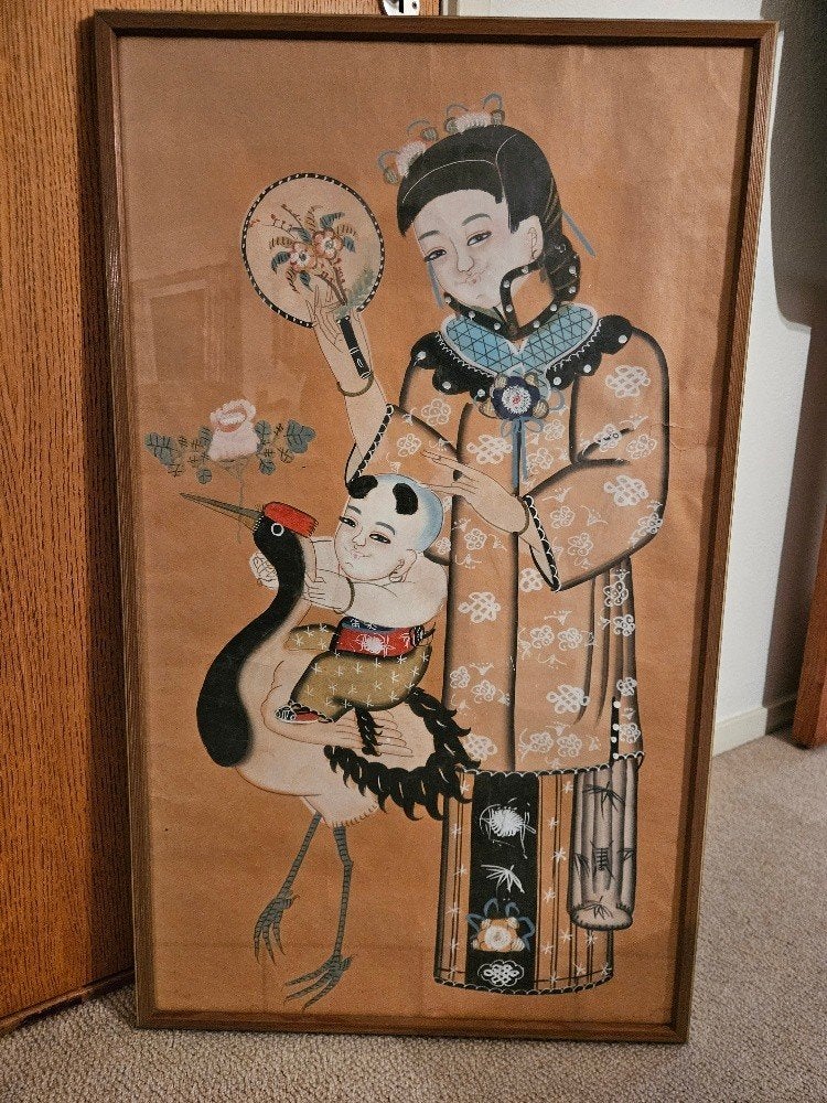 Traditioneel Chinese schildering / glasschildering, Ophalen, 50 – 75, Minder dan 50 cm, Gebruikt