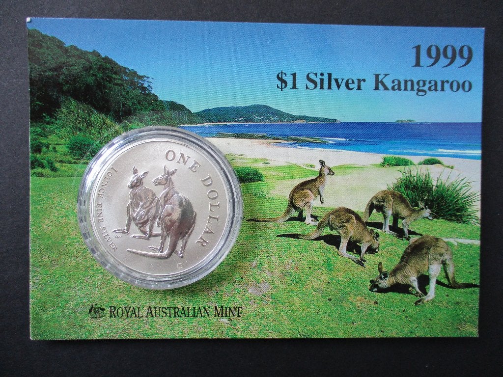 1999 Australia Kangaroo in Blister 1 Oz silver BU (RAM), Ophalen of Verzenden, Zilver