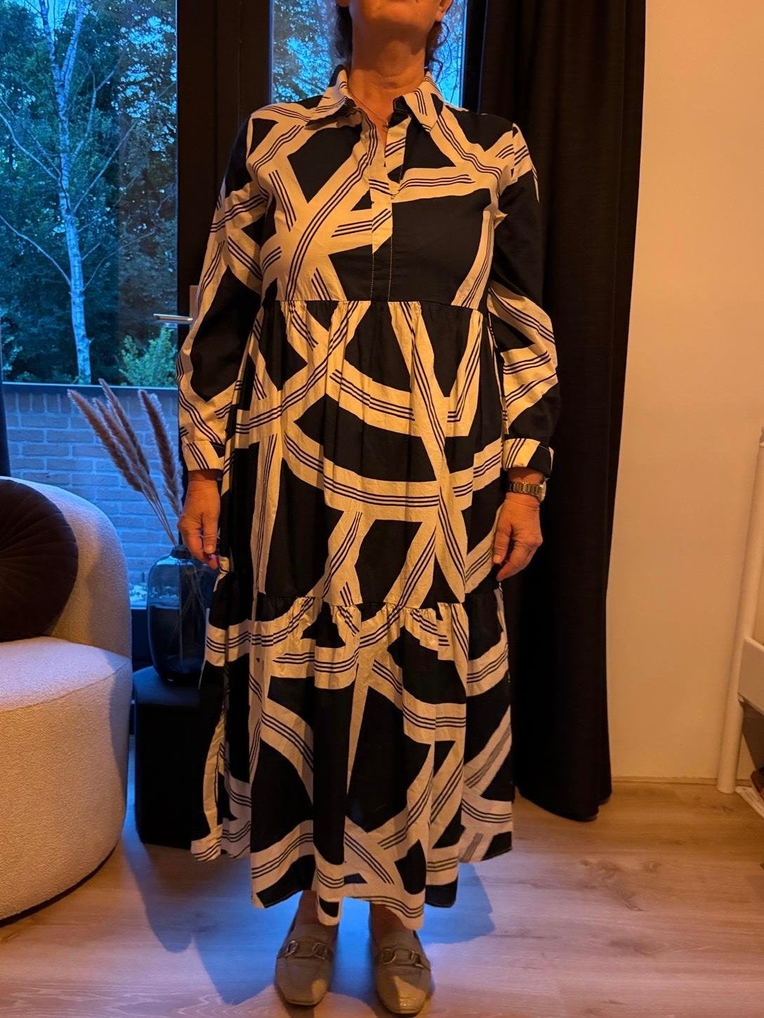 Nieuwe Opus maxi jurk met grafische print, maat 40, Maat 38/40 (M), Blauw, Nieuw, Ophalen of Verzenden