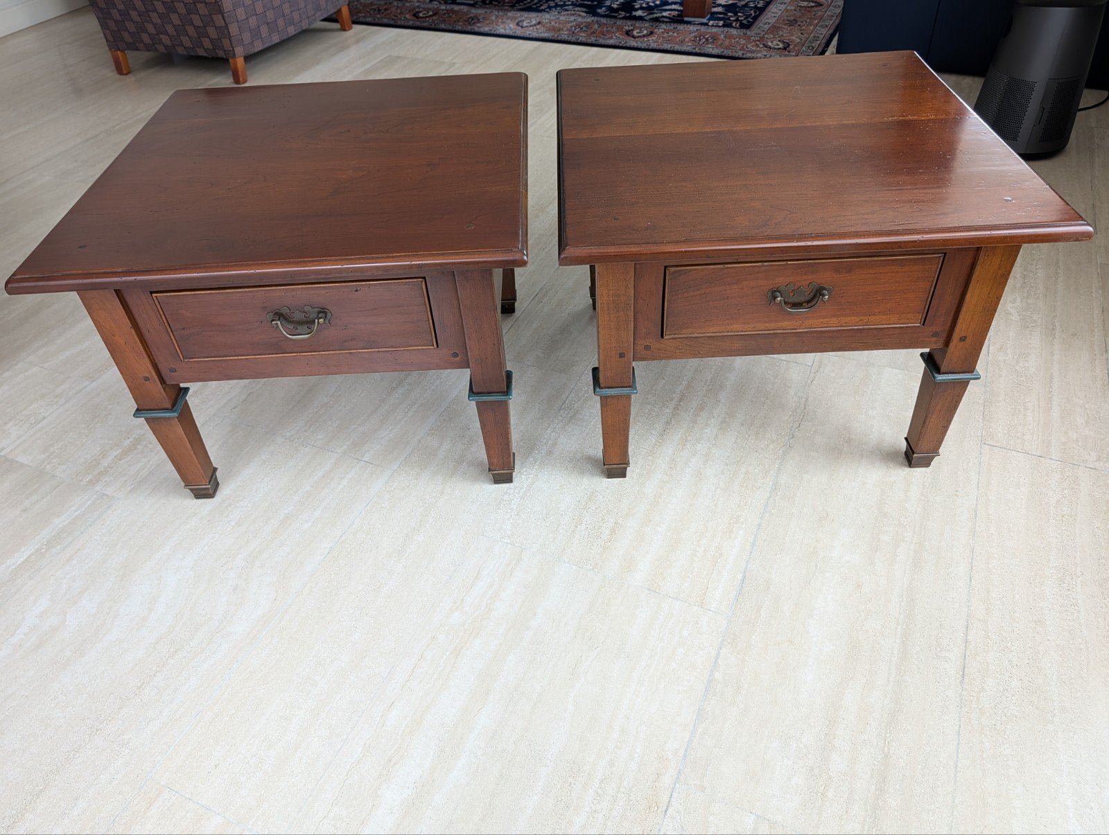 Bijzettafel / Side table / set 2 stuks, Huis en Inrichting, Klassiek, Vierkant, 55 tot 75 cm, Zo goed als nieuw