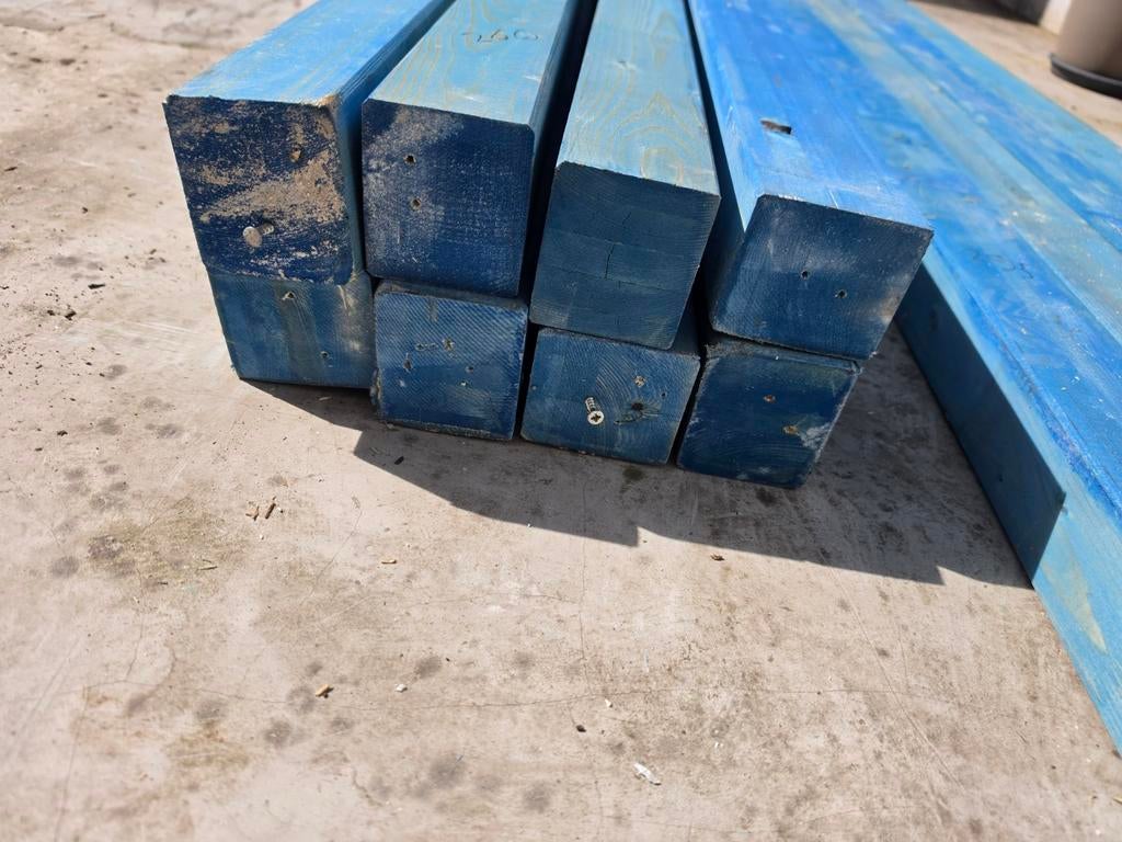 Profilen blauw, Doe-het-zelf en Verbouw, Ophalen of Verzenden, Balk, Vuren, 50 mm of meer