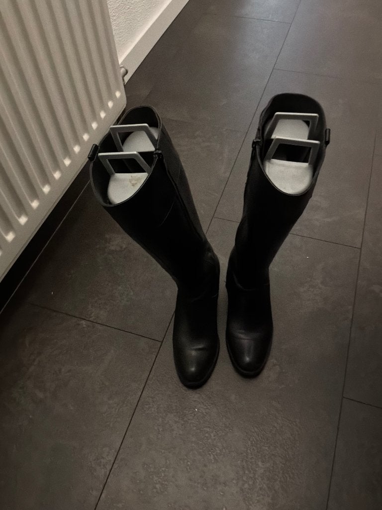 Zwarte leren  Laarzen  met hakken, Ophalen, Hoge laarzen, Zwart, Zo goed als nieuw