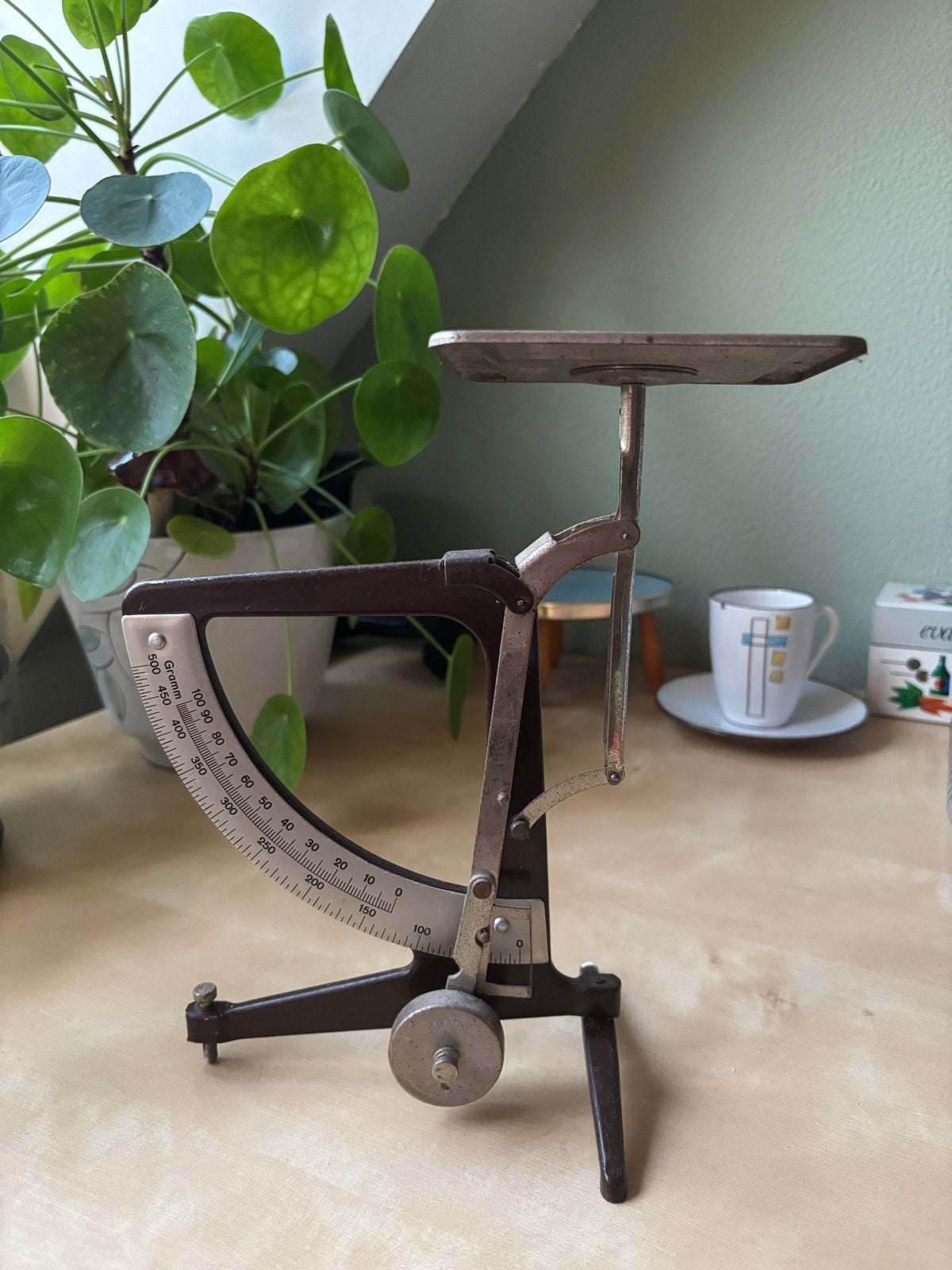 Vintage mechanische weegschaal voor papier - Goede staat, Verzenden, Zo goed als nieuw, Overige typen, Minder dan 50 kg