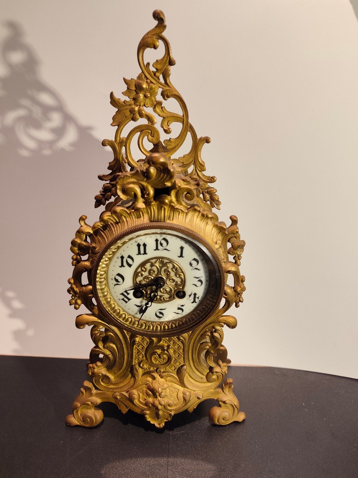 Antieke Franse Pendule & Kandelaars - Japy Frères, Ophalen of Verzenden
