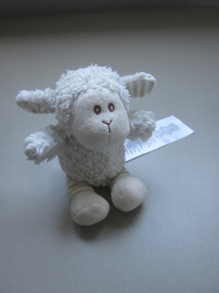 Ergee roomwit pluche schaap knuffel bruin gestreepte benen, Overige merken, Overige karakters, Overige typen, Nieuw