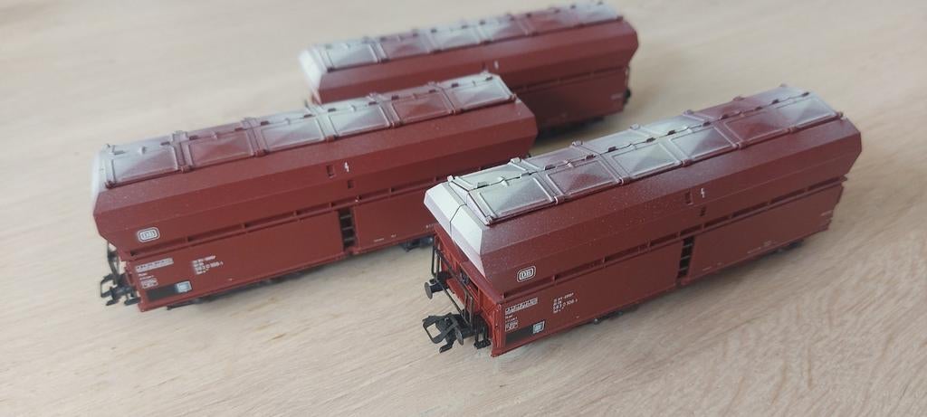 3 Märklin DB Fad grootvolumewagens met klepdeksels van de De, Wisselstroom, Wagon, Ophalen of Verzenden, Zo goed als nieuw
