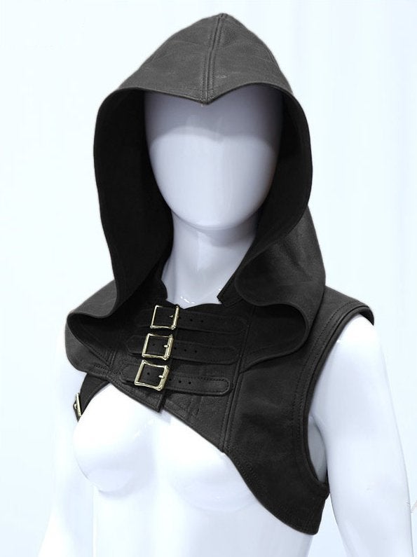 Middeleeuwse leren mantel cape capuchon cosplay kleding, Verzenden, Nieuw, Bovenkleding