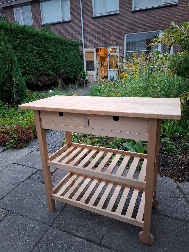 IKEA FÖRHÖJA roltafel berkenhout 100x43x90cm, Ophalen, Hout, IKEA, Keukentrolley