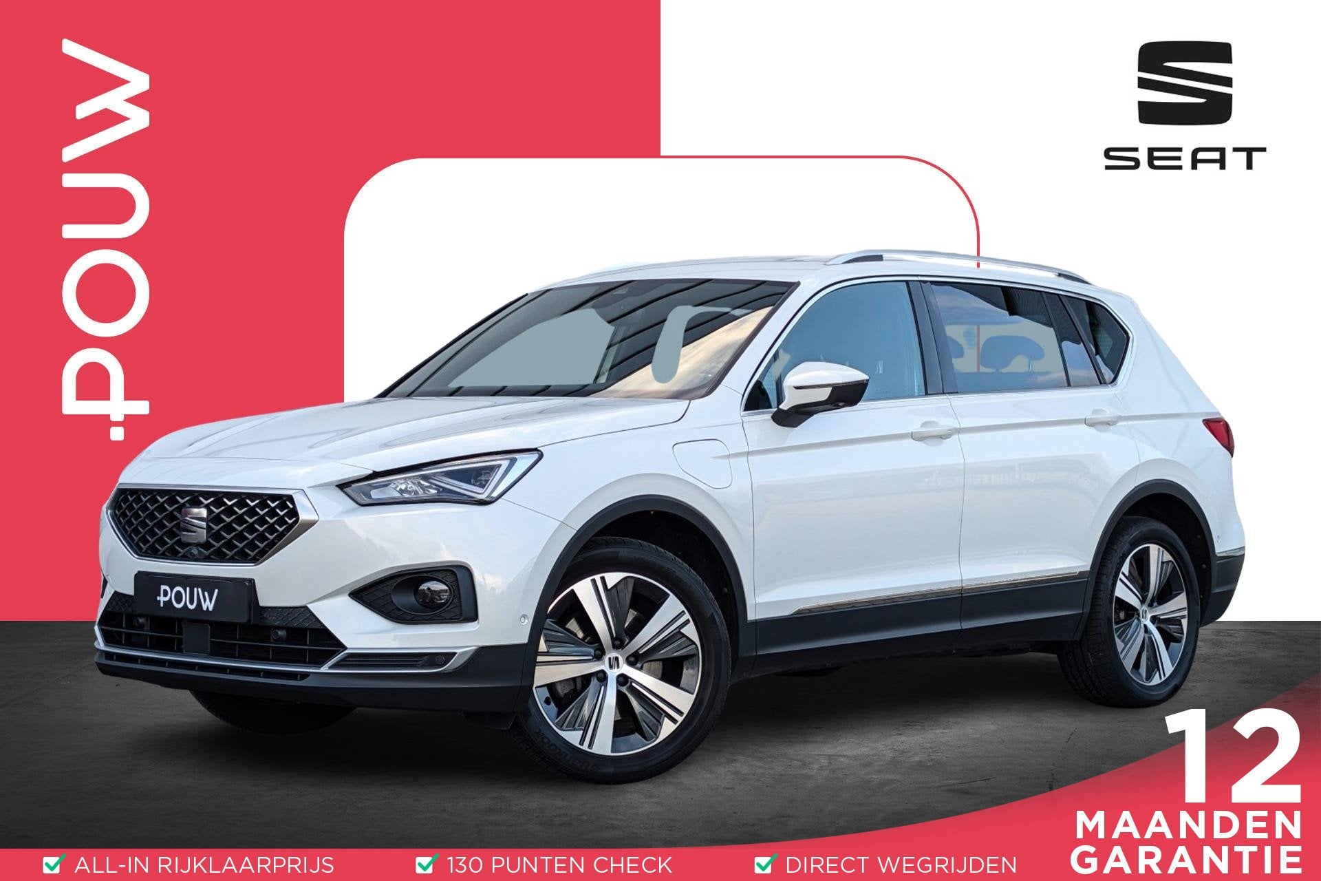 SEAT Tarraco 1.4 TSI e-Hybrid 245pk DSG Xperience | SoH 98%, Auto's, 12 maanden, Stof, 4 cilinders, Wit