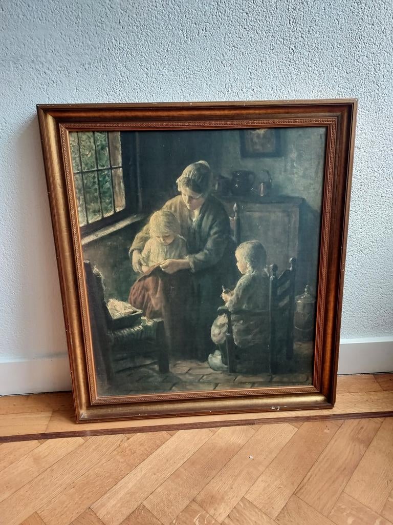 Mooie lijst met prent, geen glas ervoor, Ophalen