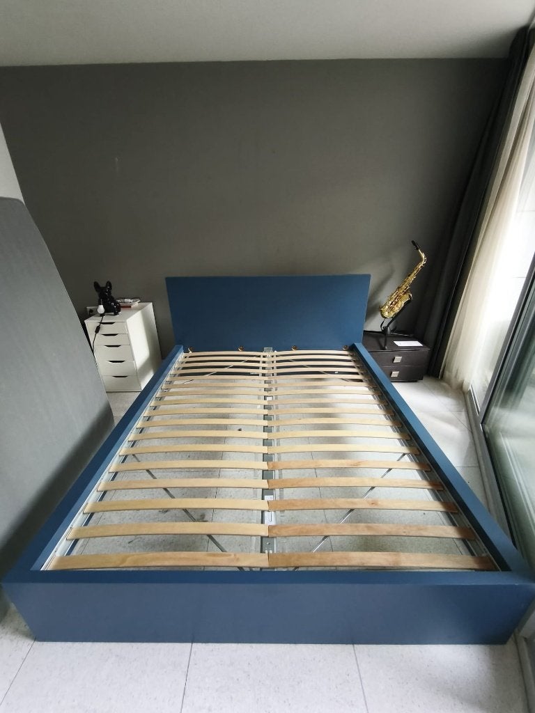 IKEA MALM Double Bed + 160x200 Mattress – €150, Ophalen, Wit, Tweepersoons, 160 cm