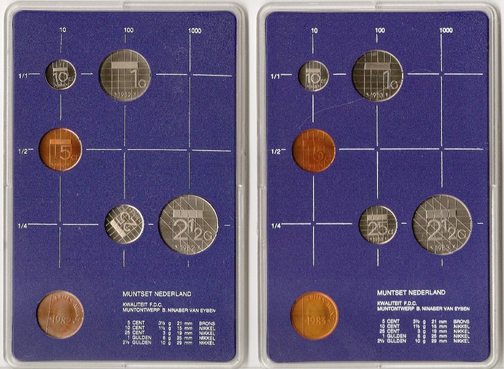 muntset: 2x Jaarset 1982 + 2x jaarset 1983, Postzegels en Munten, Munten | Nederland, Ophalen of Verzenden, Koningin Beatrix, Overige waardes