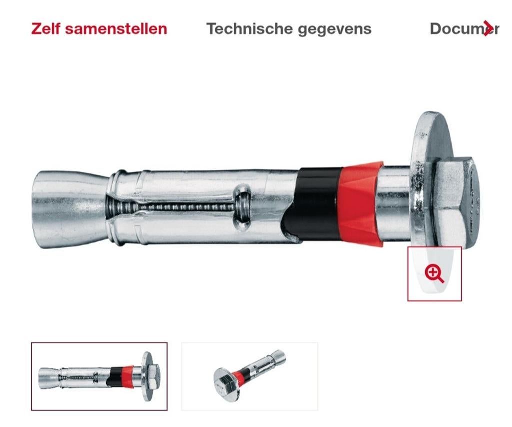 HILTI HSL4 M10 PAX85 Ankerbouten - 200 stuks, Doe-het-zelf en Verbouw, Ophalen of Verzenden, Nieuw, 50 tot 100 mm, Bouten of Moeren