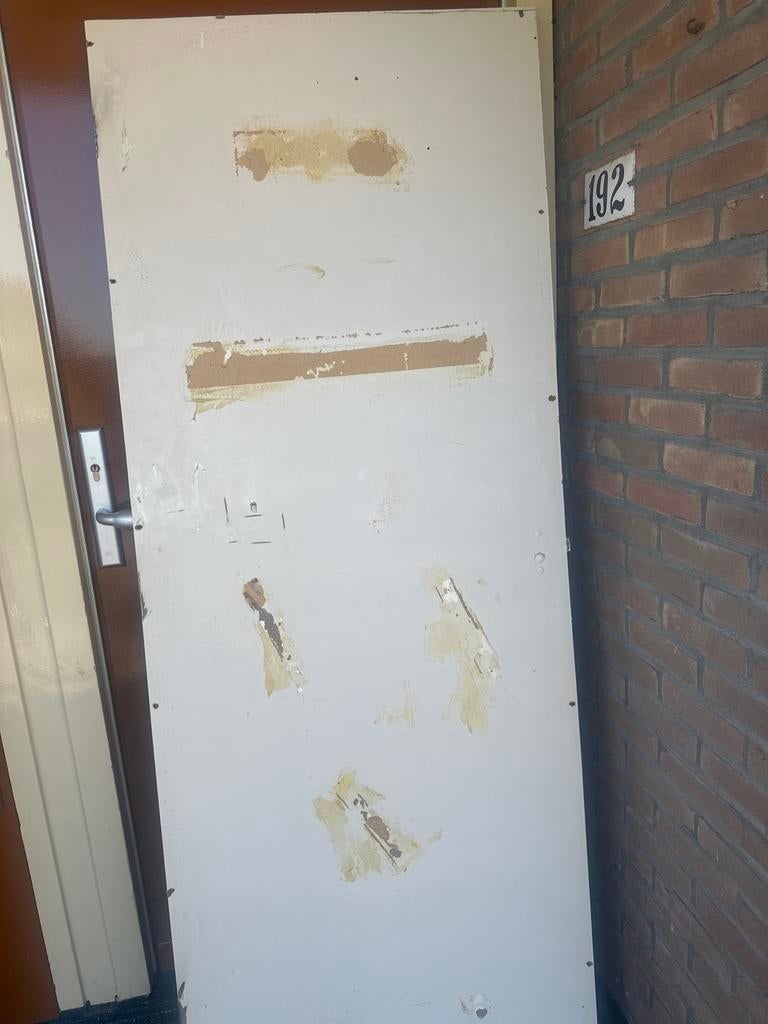 Binnendeur 201x77,5 cm - Opschuren en verven nodig, Ophalen, Gebruikt, Minder dan 80 cm, Binnendeur