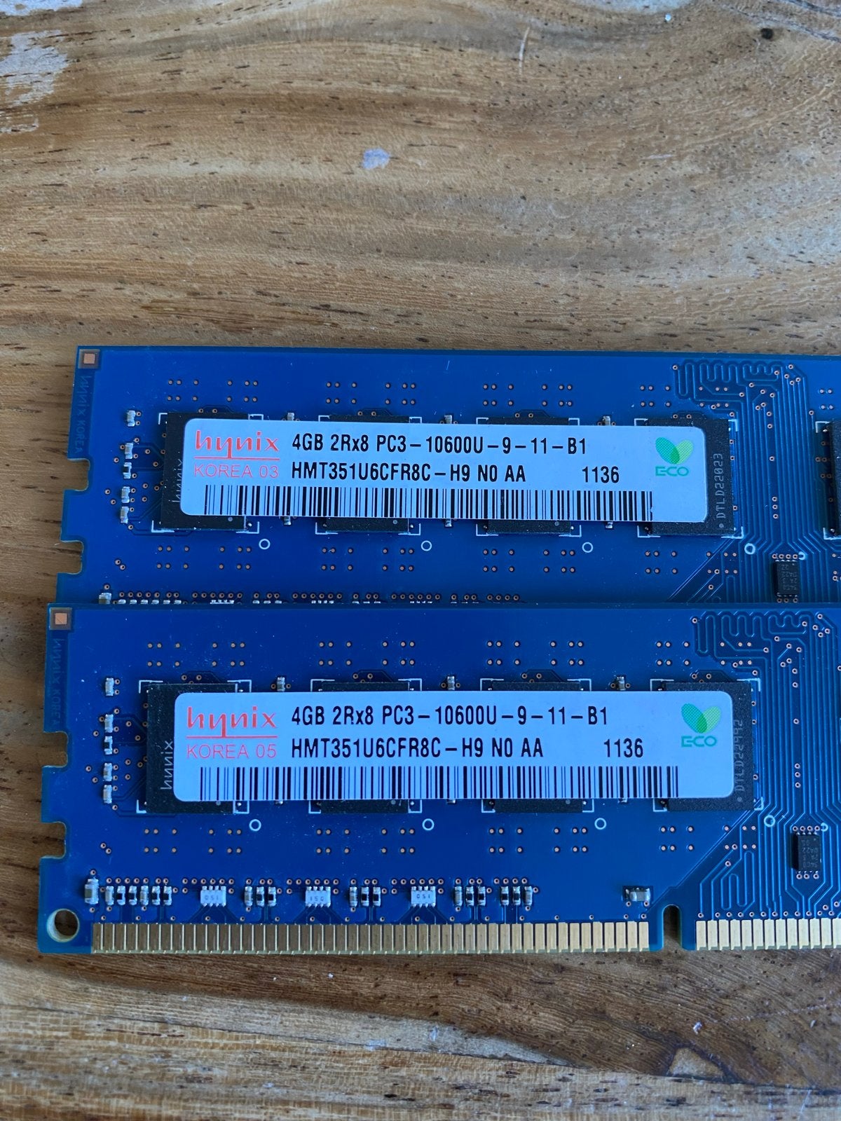 Hynix 4GB DDR3 RAM Geheugen PC3-10600U (2x4GB), Computers en Software, RAM geheugen, Server, DDR3, Ophalen of Verzenden, Zo goed als nieuw