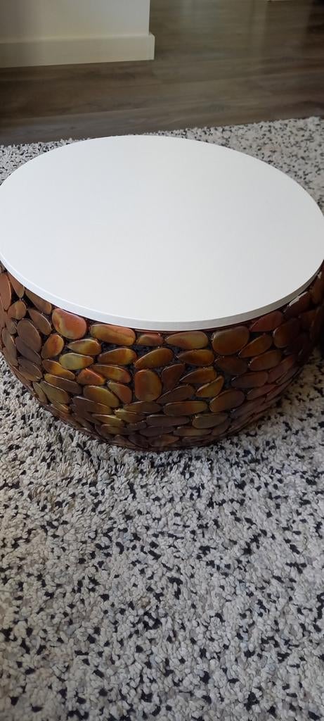 Twee salontafels met mozaïek van kiezels, Huis en Inrichting, Tafels | Salontafels, Ophalen, Overige materialen, Gebruikt, 50 tot 100 cm