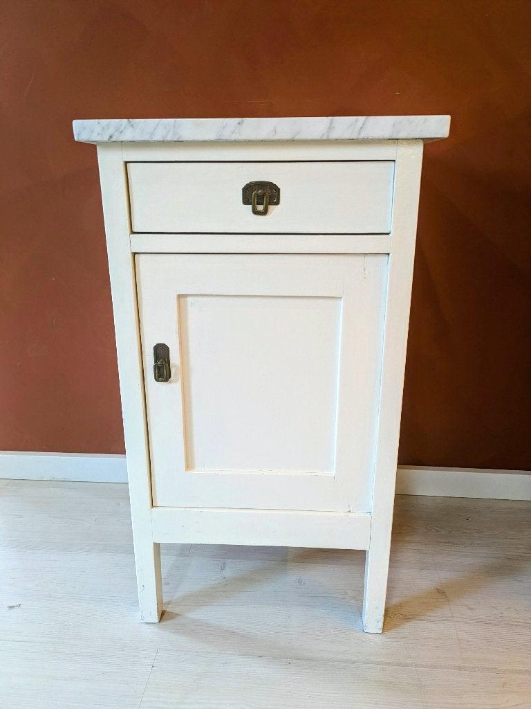 Brocante Marmeren Kastje Wit, Ophalen, Minder dan 45 cm, 55 tot 70 cm, Zo goed als nieuw