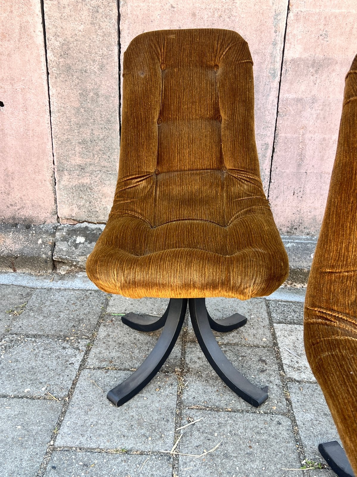Set van drie vintage draaistoelen, Denemarken 60’s, Ophalen, Gebruikt, Onbekend, Onbekend