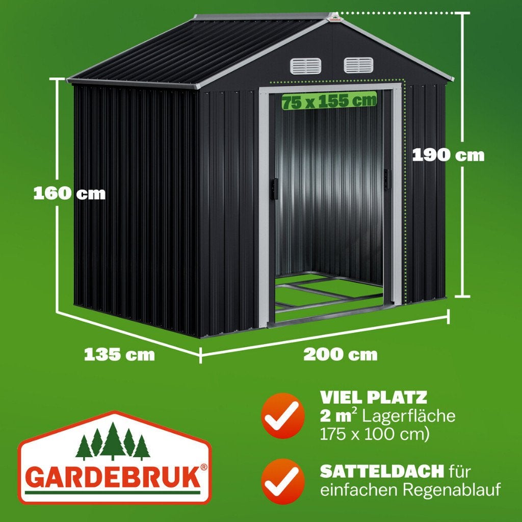Tuinhuis tuinschuur staal 196x132x188 GRATIS BEZORGD!, Verzenden, Overige typen, Nieuw, Nvt