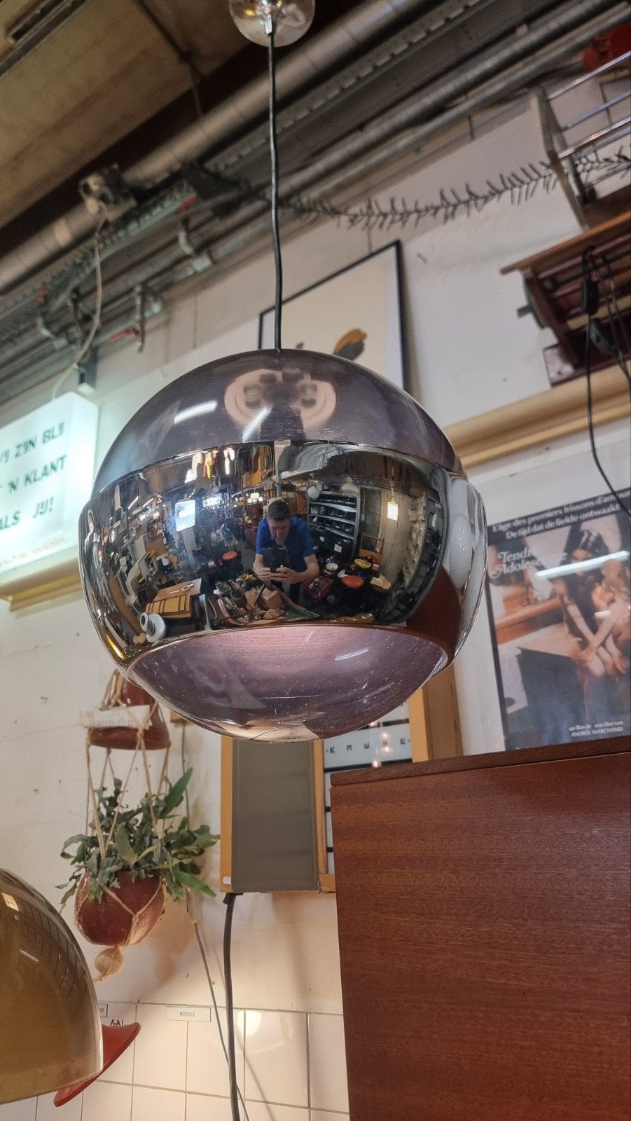 Vintage eyeball lamp space age mid century, Kunststof, Gebruikt, ,, Ophalen of Verzenden