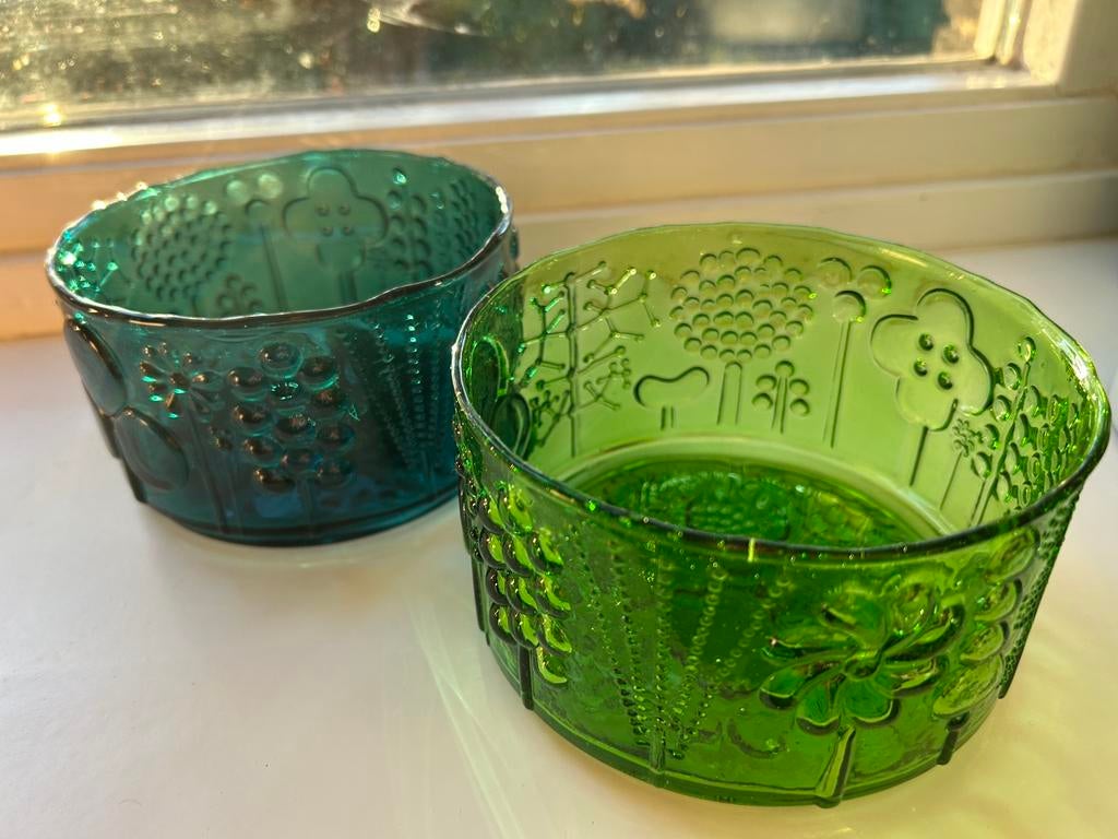 Iitalla schalenset Oiva Toikka  Finland, Ophalen of Verzenden, Zo goed als nieuw, Rond, Glas