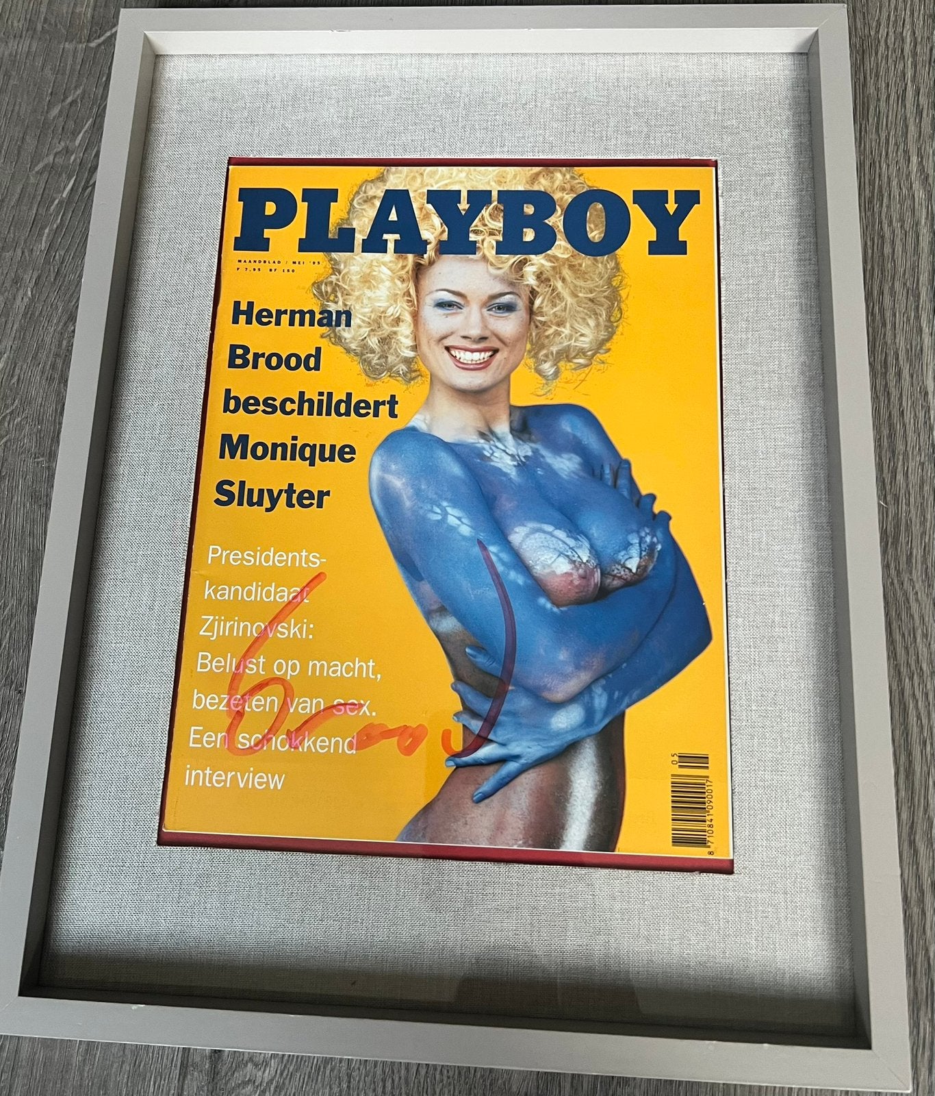 Herman Brood gesigneerde Playboy Monique Sluyter certificaat, Antiek en Kunst, Gesigneerd, Overige onderwerpen, Ophalen of Verzenden