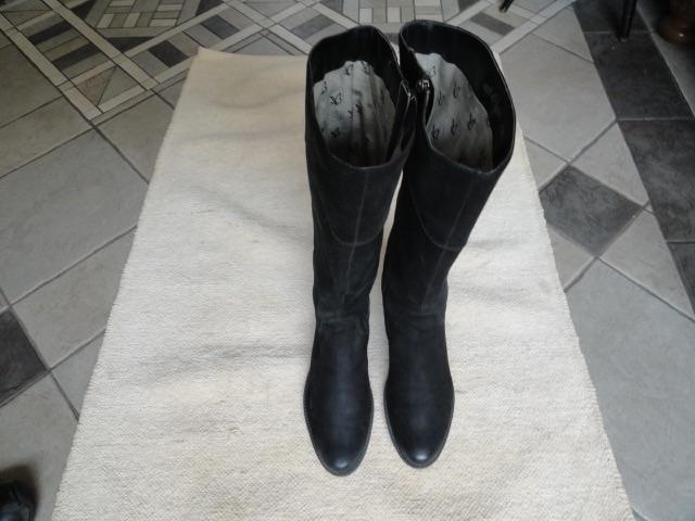 Caprice Nubuck Zwarte Lederen Laarzen Maat 6,5(40), Hoge laarzen, Verzenden, Zwart, Zo goed als nieuw