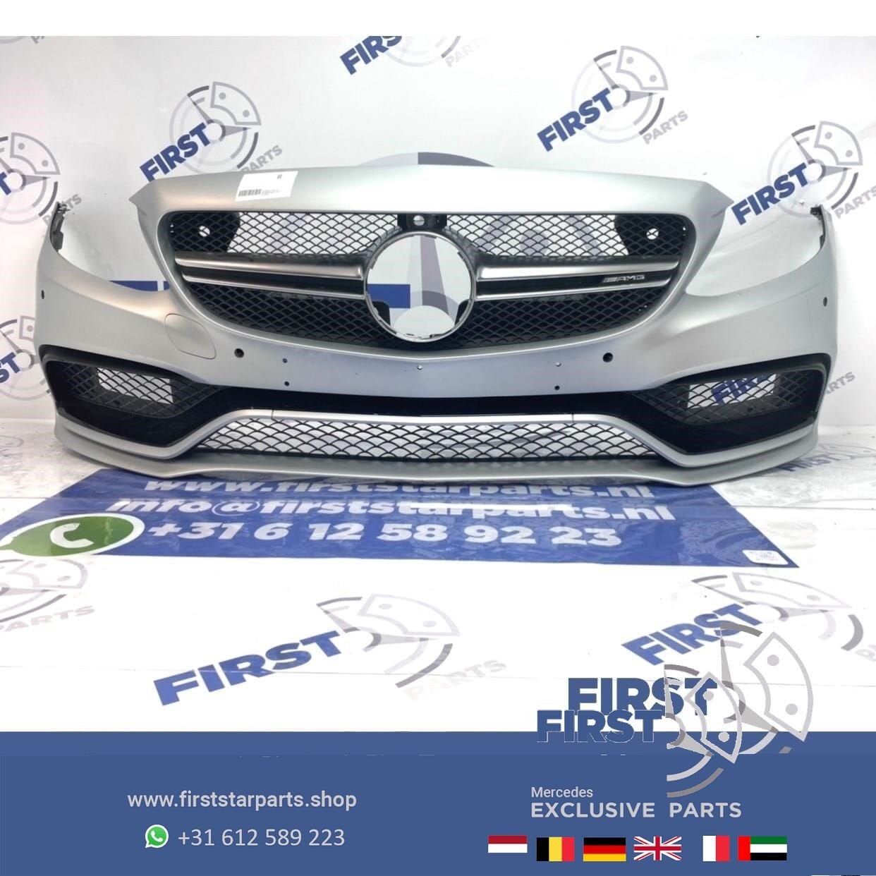 W205 S205 C63 C63S AMG VOORBUMPER ZILVERGRIJS Mercedes C Kla, Auto-onderdelen, Gebruikt, -, Voor, Ophalen of Verzenden