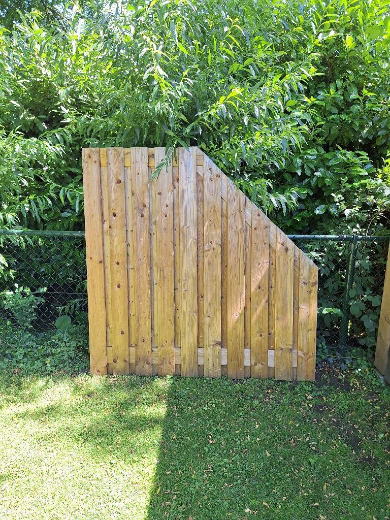 Tuinscherm 21pl 180x180cm GG afbouw, Ophalen, 150 tot 200 cm, Zo goed als nieuw, 150 tot 200 cm