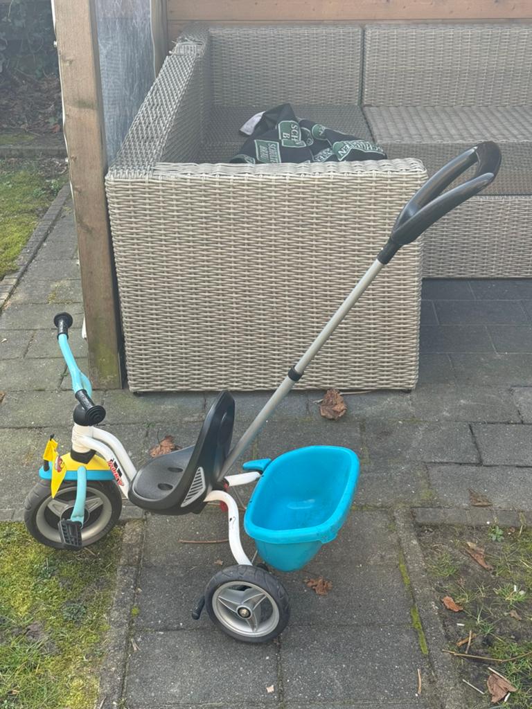 Puky driewieler met duwstang, Ophalen, Gebruikt, Duwstang