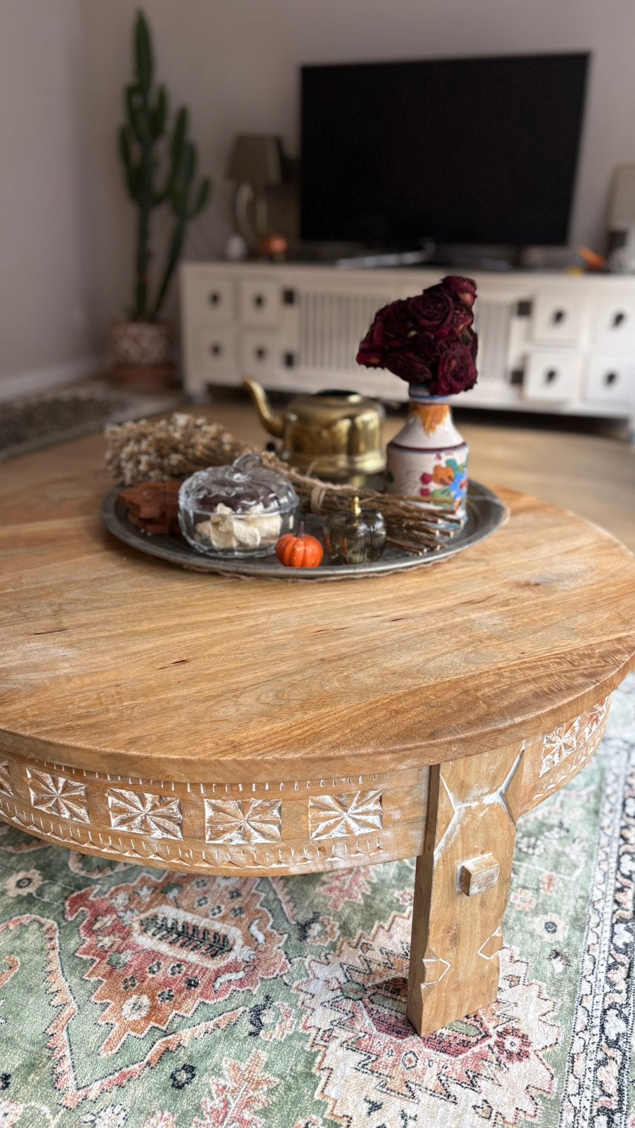 Houten Salontafel Maisons du Monde, Ophalen, 100 tot 150 cm, Rond, 50 tot 100 cm