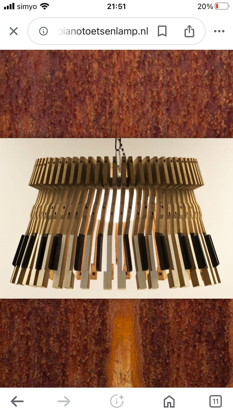 Unieke lampen gemaakt van pianotoetsen, Muziek en Instrumenten, Ophalen, Nieuw, Overige kleuren, Piano