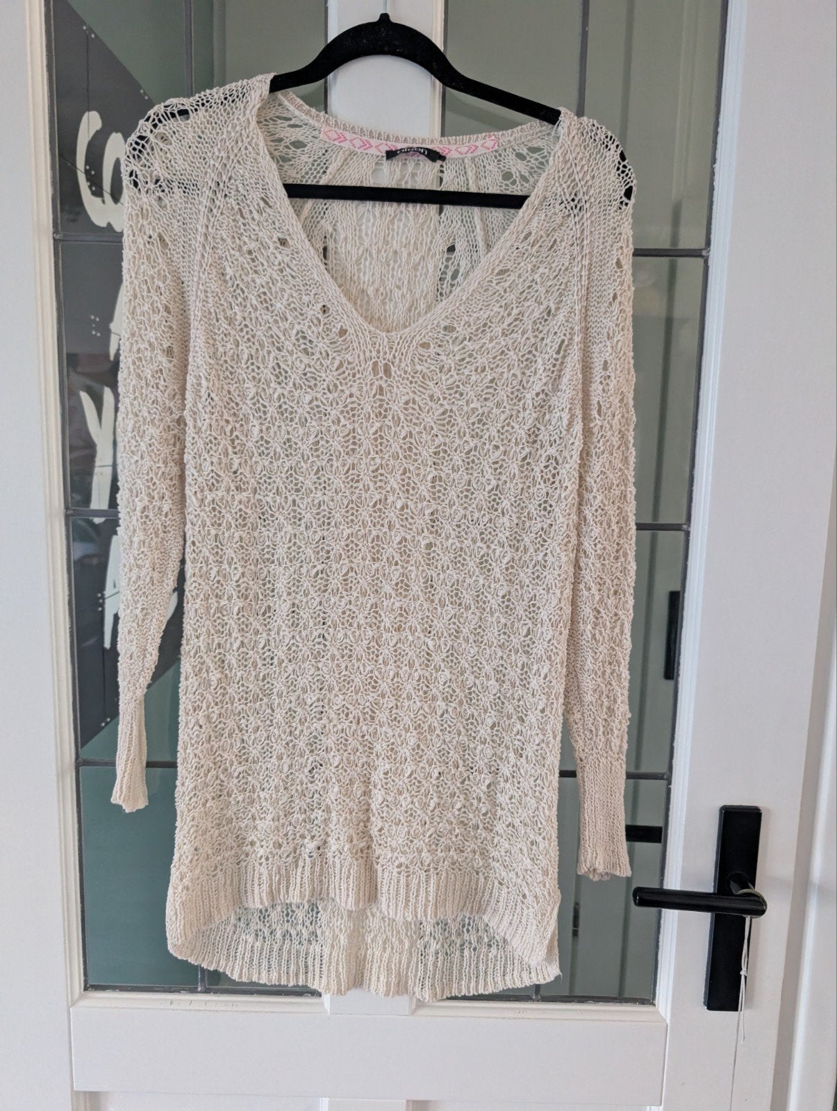 Lichtgewicht gebreide trui met V-hals - Crème- Olsen, Maat 38/40 (M), Olsen, Beige, Ophalen of Verzenden