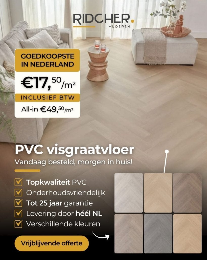 PVC Visgraat planken, Ophalen of Verzenden, Nieuw, 25 tot 50 m², Overige typen