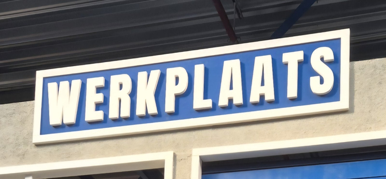 2x houten bord 'WERKPLAATS', Ophalen