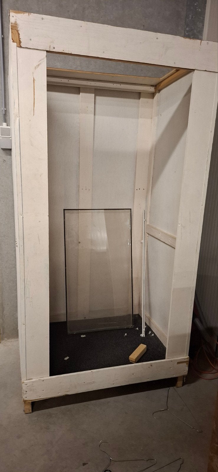 Houten paskamer op pallet., Diversen, Ophalen, Gebruikt