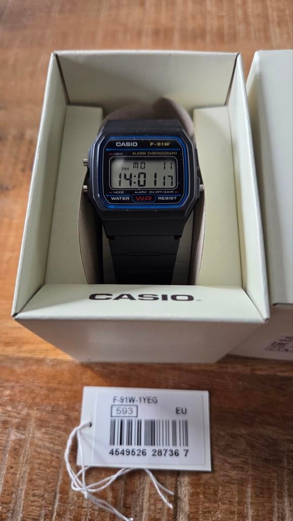 Casio F-91W digitaal horloge - Zo goed als nieuw, incl. doos, Casio, Kunststof, Polshorloge, Kunststof
