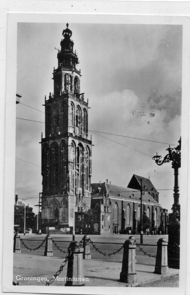 Groningen  Martinitoren, Verzamelen, Ansichtkaarten | Nederland, Ophalen of Verzenden, 1940 tot 1960, Gelopen, Groningen