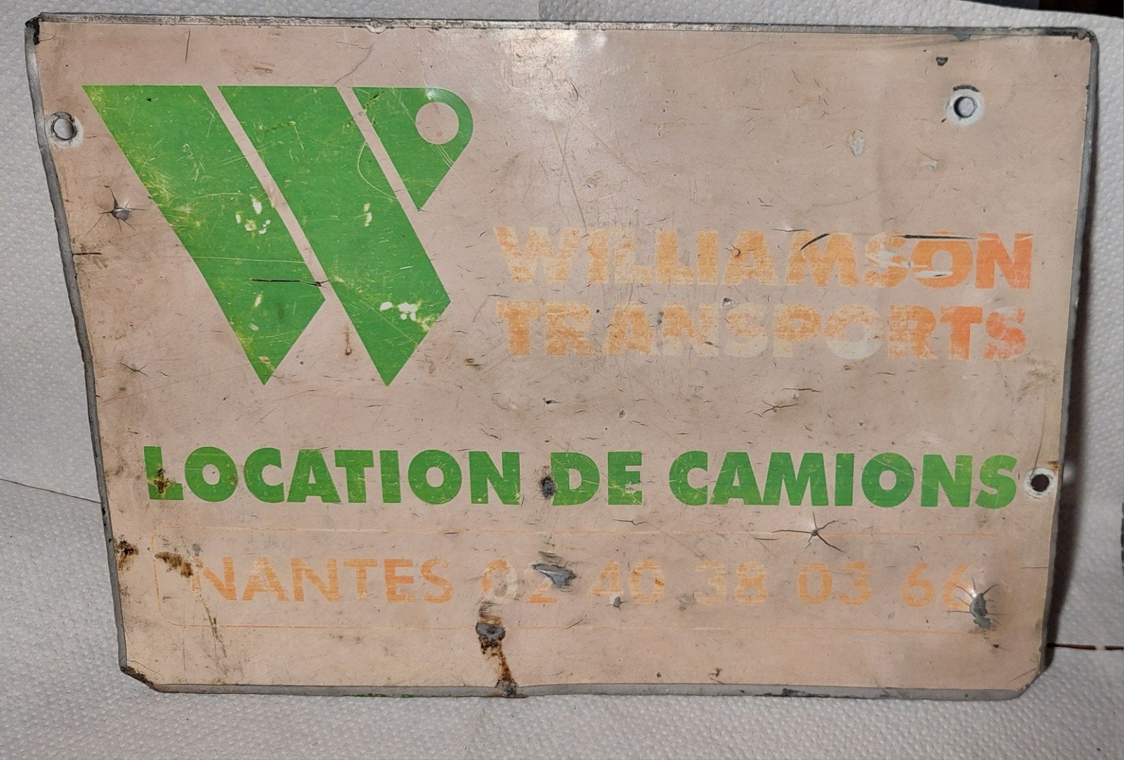 parkeerbord Camions  Williamson Transports Nantes, Ophalen of Verzenden, Zo goed als nieuw