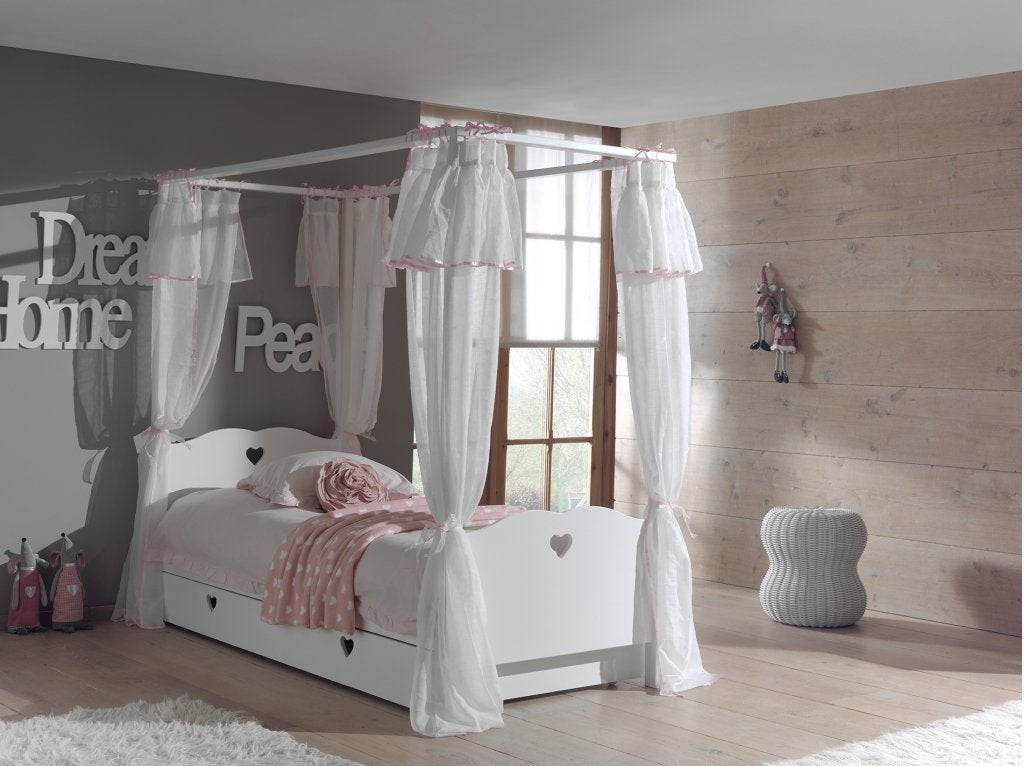 Amori hemelbed - 90 x 200 - Wit, Kinderen en Baby's, Niet ingevuld, Niet ingevuld, Niet ingevuld