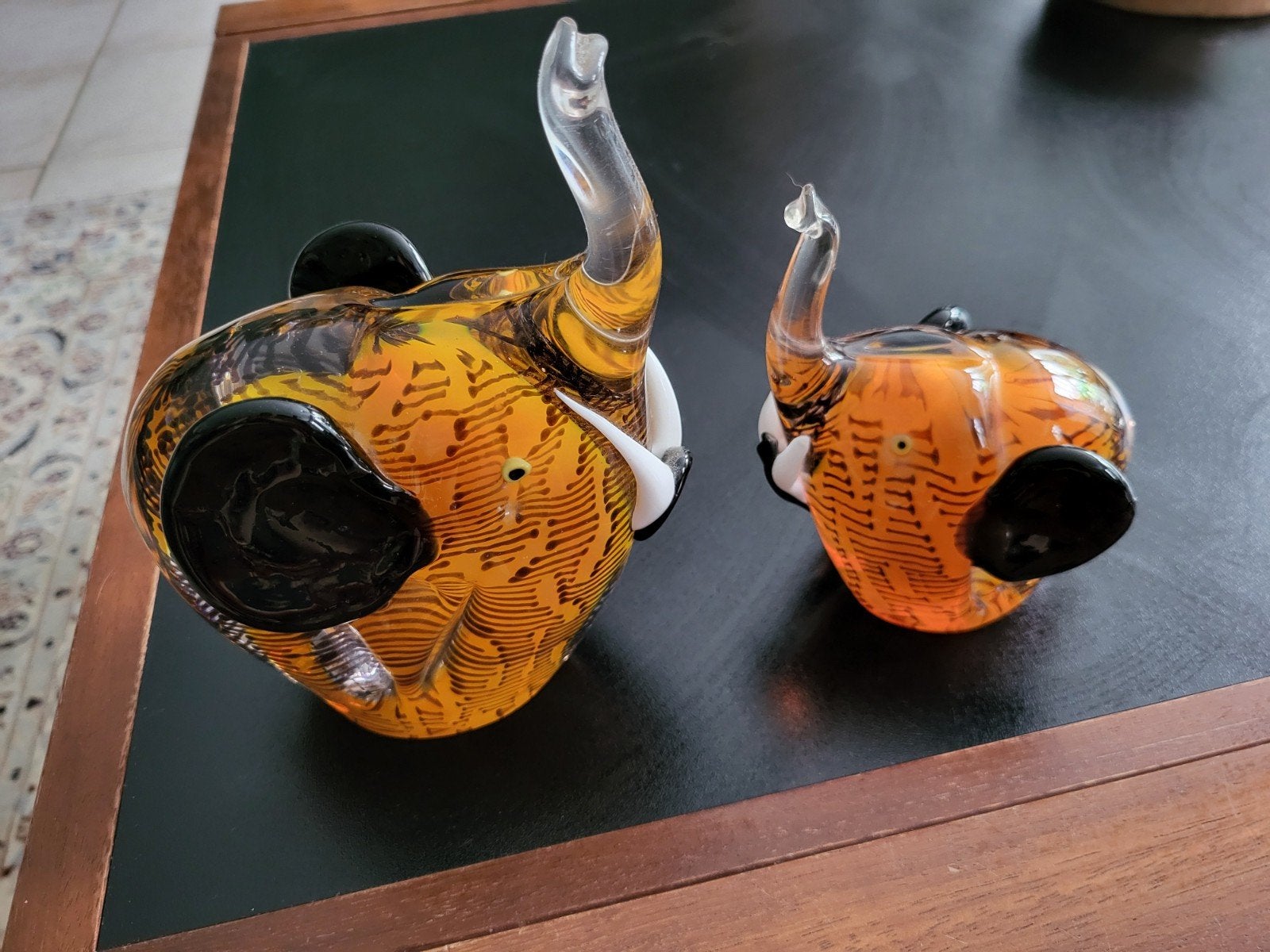 Murano stijl set van 2 olifanten, Ophalen