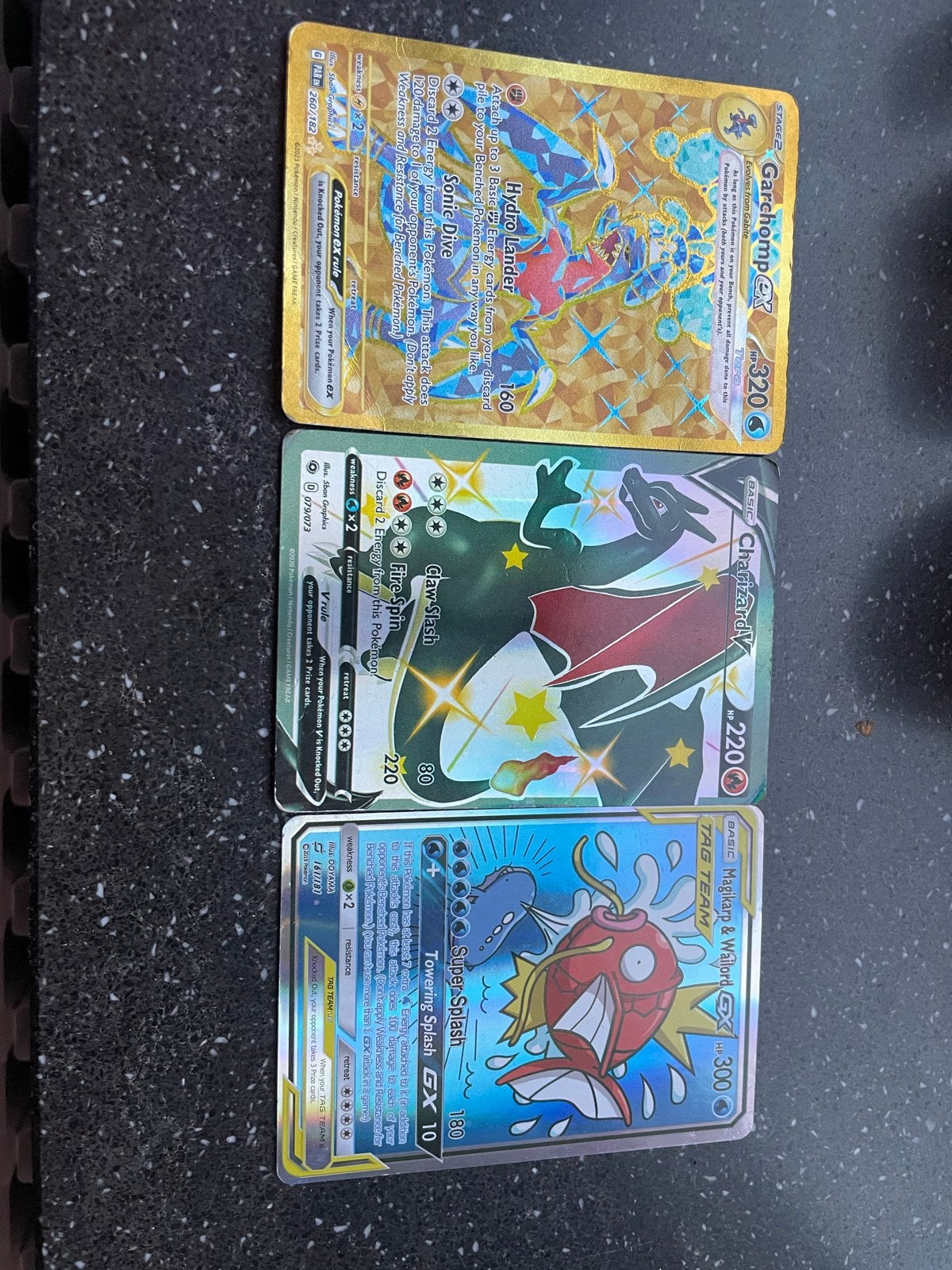 Pokémon Kaarten: Charizard V, Garchomp ex, Magikarp & Wailor, Ophalen of Verzenden, Gebruikt, Meerdere kaarten