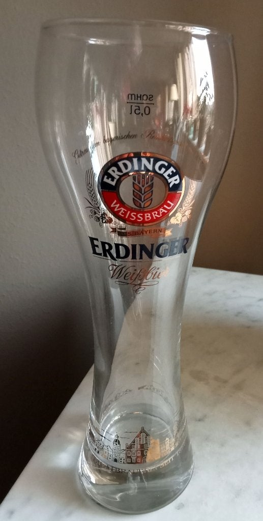 4 Erdinger Weisßier glazen, Verzamelen, Biermerken, Zo goed als nieuw, Glas of Glazen, Overige merken, Ophalen of Verzenden