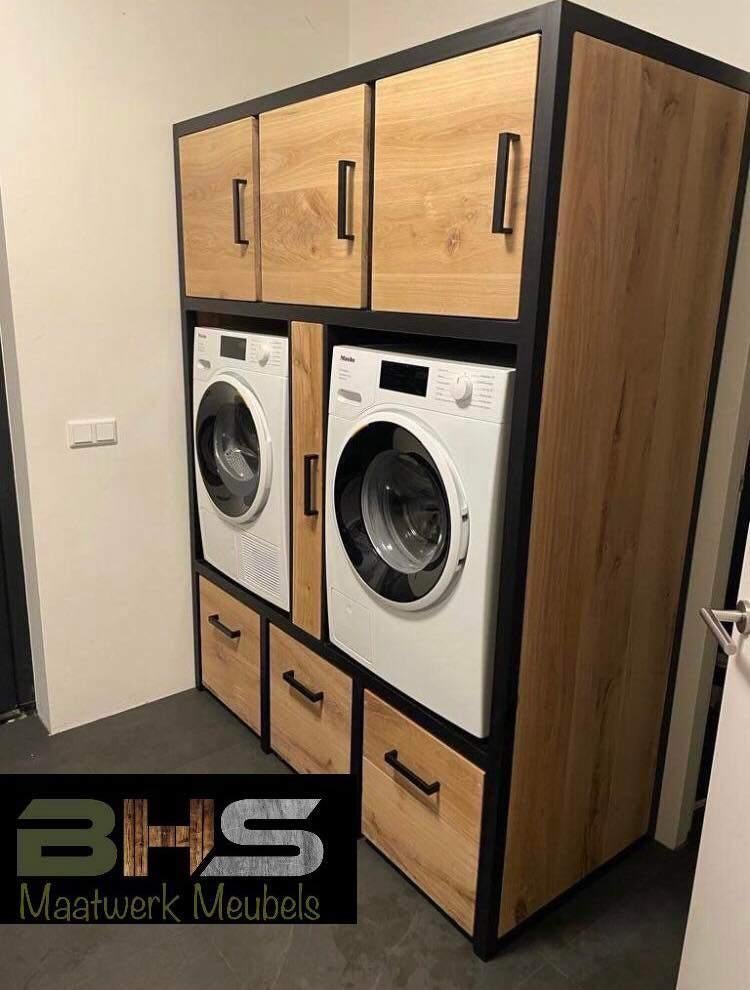 Wasmachinekast Dalfsen - volledig op maat leverbaar!, BHS Maatwerk Meubels, Info@bhs-maatwerkmeubels.nl, 200 cm of meer, Nieuw