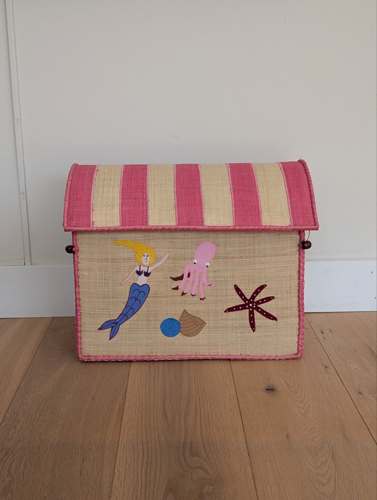 Rice raffia opbergmand, Huis en Inrichting, Ophalen, Mand, Zo goed als nieuw, Handgemaakt
