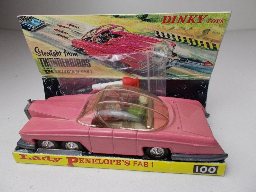 1966 Dinky Toys 100. FAB 1. Uit Thunderbirds + DOOS (-C-), Ophalen of Verzenden, Zo goed als nieuw, Auto, Dinky Toys